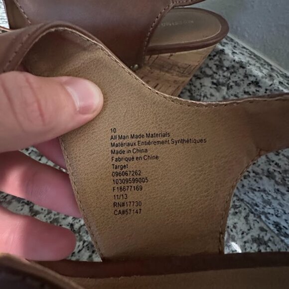 Mossimo Supply Co. Tan Cork Wedge Sandals Size 10 - Picture 3 of 4